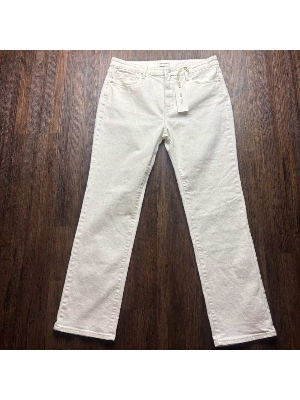 NWT Driftwood Jeans Womens 32x29 White High Rise Audrey Straight Leg Stretch